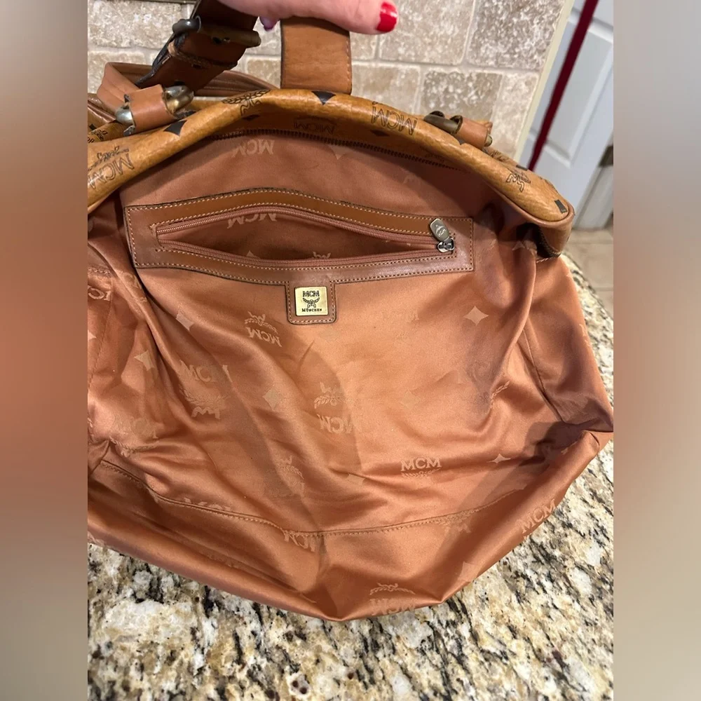 MCM Cognac Visetos Satchel β¨πHost Pick πβ¨ - Picture 6 of 16
